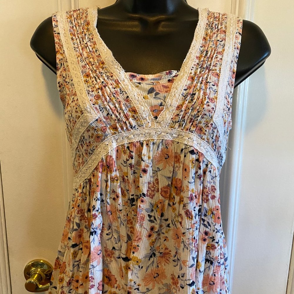 Blue Rain Brand Flowery Top - Size XS